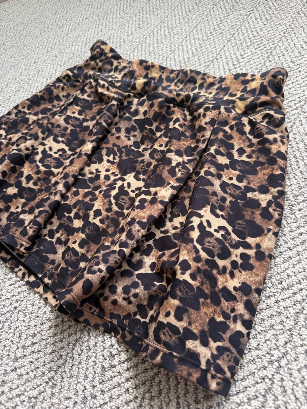 Leopard Print pleated skort in Brown and Black